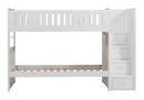 Homelegance Galen Bunk Bed w/ Reversible Step Storage in White B2053SBW-1*