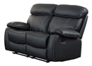 Homelegance Furniture Pendu Double Reclining Loveseat in Black 8326BLK-2
