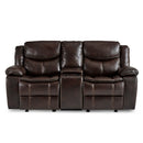 Homelegance Furniture Bastrop Double Glider Reclining Loveseat in Brown 8230BRW-2