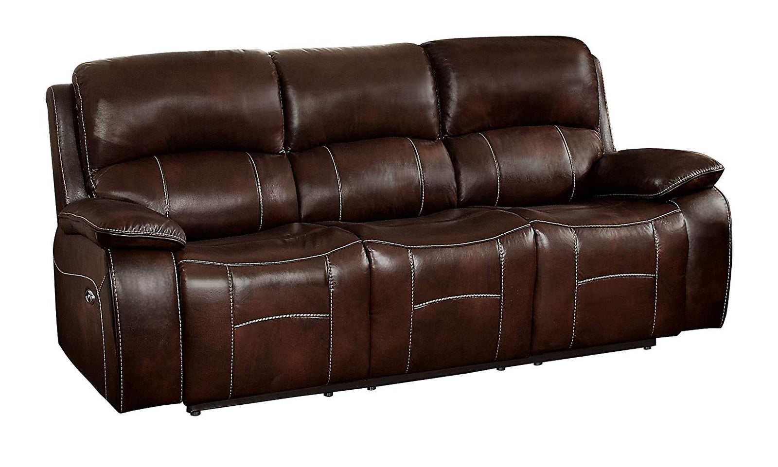 Homelegance Furniture Mahala Double Reclining Sofa in Brown