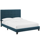 Melanie Queen Tufted Button Upholstered Fabric Platform Bed