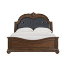 Cadenza UPH Bed with Black PU in Brown