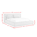 Rosebery UPH Bed with 2 Pillows in Light Grey Corduroy