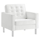 Loft Tufted Upholstered Faux Leather Armchair