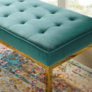 Loft Gold Stainless Steel Leg Medium Performance Velvet Bench