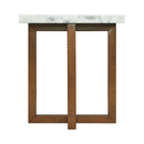 Morris End Table in Espresso W/White Marble Top (3A Packing)