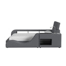 Valari Nightstand with Electronic Features in Grey PU