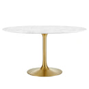 Lippa 54" Round Artificial Marble Dining Table