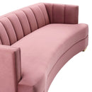 Encompass Channel Tufted Performance Velvet Curved Sofa