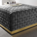 Florence Square Performance Velvet Ottoman