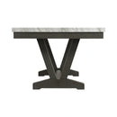 Everdeen Dining Table w/ White Faux Marble Top in Charcoal