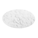 Lippa 48" Oval-Shaped Artificial Marble Coffee Table