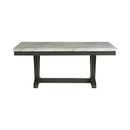 Everdeen Dining Table w/ White Faux Marble Top in Charcoal