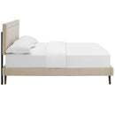 Virginia Queen Fabric Platform Bed with Round Splayed Legs