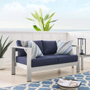 Shore Sunbrella� Fabric Aluminum Outdoor Patio Loveseat