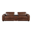 Sutton-(3)Power Double Reclining Love Seat with Center Console, Power Headrest and Charging Ports image