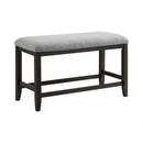 Elodie Counter Bench with Grey Fabric in Charcoal