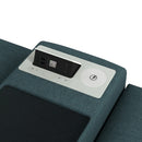 Options One 8PC Living Room Set in Palmer Plus Teal with Media Console