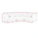 Four Seasons Sectional Set in Woolen Camel with 6 Pillows