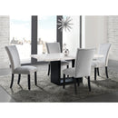 Valentino White 5PC Dining Set-Table & Four Chairs