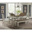 Farmington Ladder Back Dining Side Chair with Light Beige Fabric in Washed Stone (2 Per Carton)