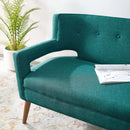 Sheer Upholstered Fabric Loveseat