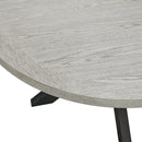 Axel Round Dining Table with Light Grey Top in Espresso