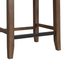 Santa Barbara Kitchen Island & 2 Counter Stools with Dark Grey Fabric in Walnut