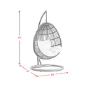 Playa Swing Egg Chair with Base and Pillar - Dark Grey and Olefin Beige