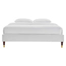 Harlow Twin Performance Velvet Platform Bed Frame