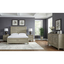 Whit-Ash Bedroom Set with 2 Nightstands in Light Grey