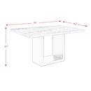 Valentino White 5PC Counter Height Dining Set - Table & Four Grey Chairs