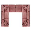 Commix Down Filled Overstuffed Performance Velvet 8-Piece Sectional Sofa