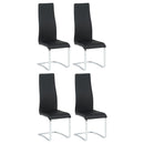 Montclair High Back Dining Chairs Black and Chrome (Set of 4) - Michael's Discount Furniture
