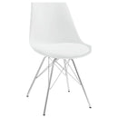 Juniper Armless Dining Chairs White and Chrome (Set of 2) - Michael's Discount Furniture
