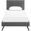 Virginia Twin Fabric Platform Bed with Round Splayed Legs
