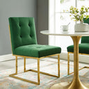 Privy Gold Stainless Steel Performance Velvet Dining Chair