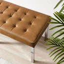 Loft Tufted Large Upholstered Faux Leather Bench