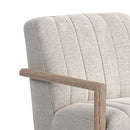 Blaze Swivel Chair in Laurence Cream with Natural Arm