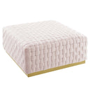 Florence Square Performance Velvet Ottoman