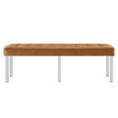 Loft Tufted Large Upholstered Faux Leather Bench