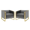 Visualize Armchair Performance Velvet Set of 2