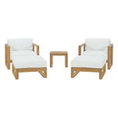 Upland 5 Piece Outdoor Patio Teak Set