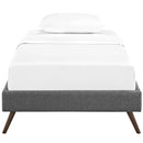 Loryn Twin Fabric Bed Frame with Round Splayed Legs