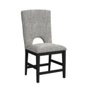 Oregon Side Chair with Grey Fabric in Black (2 Per Carton)