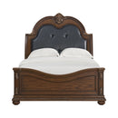 Cadenza UPH Bed with Black PU in Brown