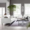 Loft 3 Piece Tufted Upholstered Faux Leather Set