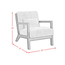 Marina Chair with kidney pillow in Langley Cream and Brushed Espresso Finish