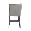 Seneca Counter Corner Bench with Upholstered Back and Grey Fabric