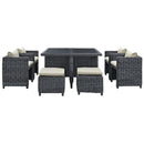 Summon 9 Piece Outdoor Patio Sunbrella� Dining Set